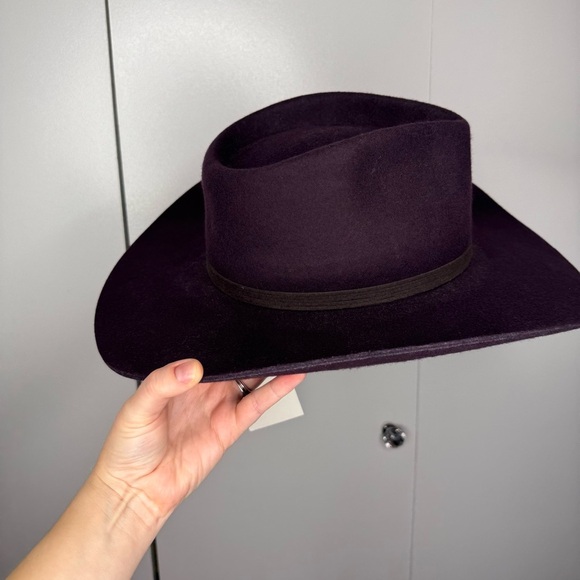 Free People X Wyeth Cowboy Hat Dark Burgundy NWT $68 main image 4